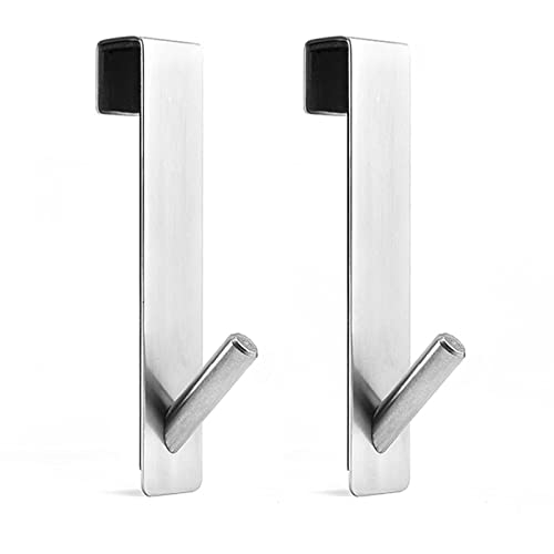 Holygloomy 2PCS 5-Inch Extended Shower Door Hooks , Over Door Hooks for Bathroom Frameless Glass Shower Door, Waterproof Stainless Steel Hooks for Hanging Coat,Towel Hooks