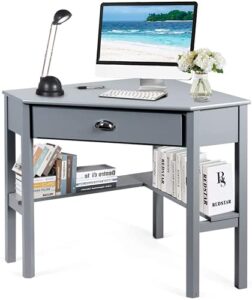 goplus corner desk, grey