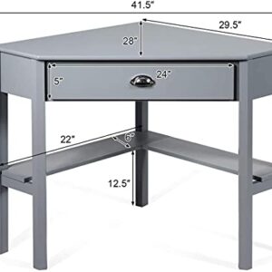 Goplus Corner Desk, Grey