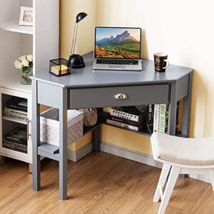 Goplus Corner Desk, Grey