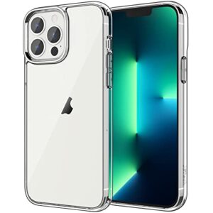 jetech case for iphone 13 pro max 6.7-inch, non-yellowing shockproof phone bumper cover, anti-scratch clear back (clear)
