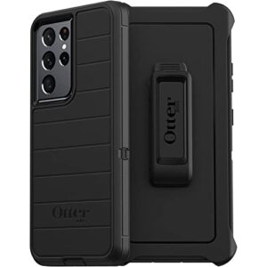 otterbox for samsung galaxy s21 ultra 5g, superior rugged protective case, defender series, black