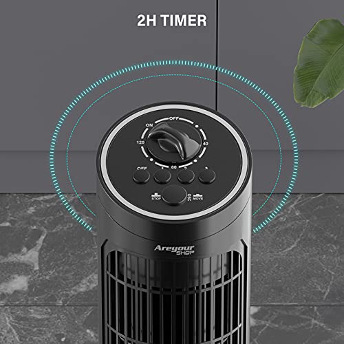 Vipjq 32" Black Tower Oscillating Room Fans With Remote, Quiet Tower Fan Air Supply Outdoor Sleeping Low Noise Oscillating 120 °Tower Fan for Bedroom Office Room