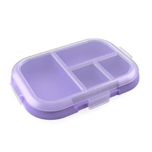 bentgo® kids chill tray with transparent cover - reusable, bpa-free, 4-compartment meal prep container with built-in portion control for healthy, at-home meals & on-the-go lunches (purple)