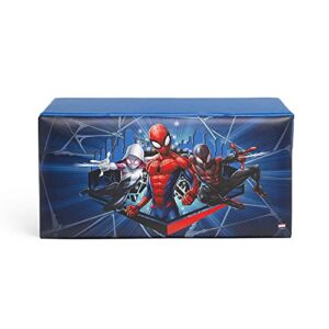 Delta Children Spider-Man Upholstered Toy Storage Bench for Kids | Perfect for Bedrooms and Playrooms