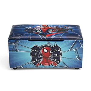 Delta Children Spider-Man Upholstered Toy Storage Bench for Kids | Perfect for Bedrooms and Playrooms