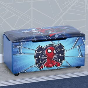 Delta Children Spider-Man Upholstered Toy Storage Bench for Kids | Perfect for Bedrooms and Playrooms