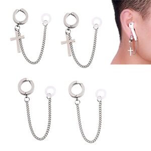 2 pair anti-lost earring strap wireless earphone holder ear hooks compatible with airpods 1 2 3 pro