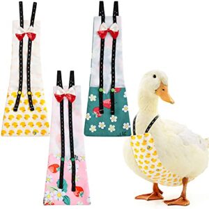 3 pieces pet chicken diapers duckling diapers reusable goose clothes washable pet diapers with bow tie for poultry (medium)