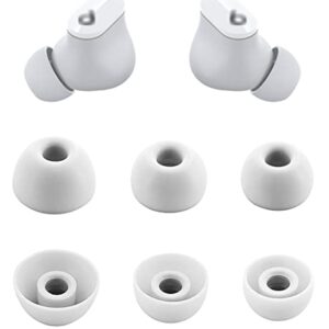 ALXCD Eartips Compatible with Beats Studio Buds, S/M/L 3 Sizes 3 Pairs Soft Silicon Earbuds Tips Ear Euds Set Ear Tips, Compatible with Beats Studio Buds 3 Pairs White