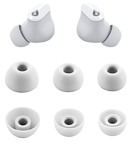 ALXCD Eartips Compatible with Beats Studio Buds, S/M/L 3 Sizes 3 Pairs Soft Silicon Earbuds Tips Ear Euds Set Ear Tips, Compatible with Beats Studio Buds 3 Pairs White