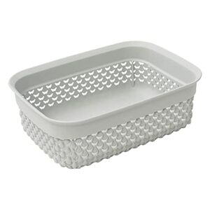 JVL Droplette Design Set of 3 Rectangular Plastic Storage, One Size, Grey