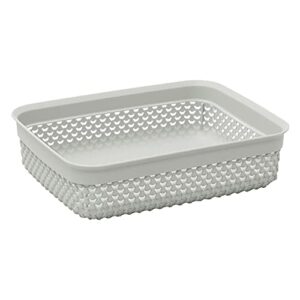 JVL Droplette Design Set of 3 Rectangular Plastic Storage, One Size, Grey