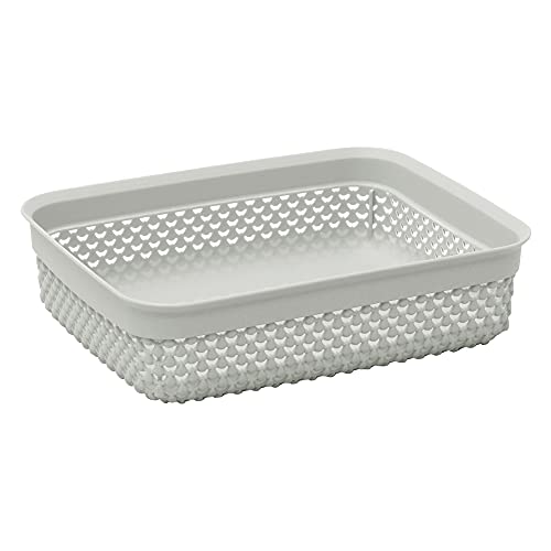 JVL Droplette Design Set of 3 Rectangular Plastic Storage, One Size, Grey