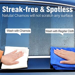 Chamois Cloth for Car - Drying Towel Shammy Towel Natural Real Leather Washing Cloth Cleaning Towel Car Wipes - Chamois Cloth Art Cloth Accessory (31.5'' x 20'')