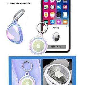 Full Protective Case for Apple Airtag 2021 Sleeve ,Tomcrazy Soft TPU Anti-Lost Anti-Scratch Cover with Key Ring for AirTags Finder Tracker Keychain (Electroplating Transparent)