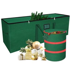 paerduo christmas tree storage bag - fits up to 7.5 ft. tall disassembled tree - 20" height x 15" wide x 48" long - durable 600d oxford material- heavy duty xmas storage container