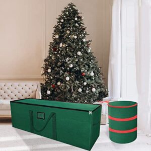 Paerduo Christmas Tree Storage Bag - Fits Up to 7.5 Ft. Tall Disassembled Tree - 20" Height X 15" Wide X 48" Long - Durable 600D Oxford Material- Heavy Duty Xmas Storage Container