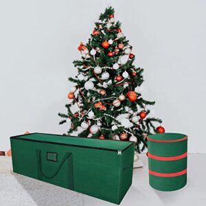 Paerduo Christmas Tree Storage Bag - Fits Up to 7.5 Ft. Tall Disassembled Tree - 20" Height X 15" Wide X 48" Long - Durable 600D Oxford Material- Heavy Duty Xmas Storage Container