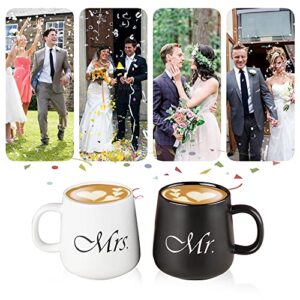 Mr and Mrs Coffee Mugs Set,Couple Gifts,Wedding Presents for Bridal Shower,Engagement Gifts for Couples, Newlyweds Gifts