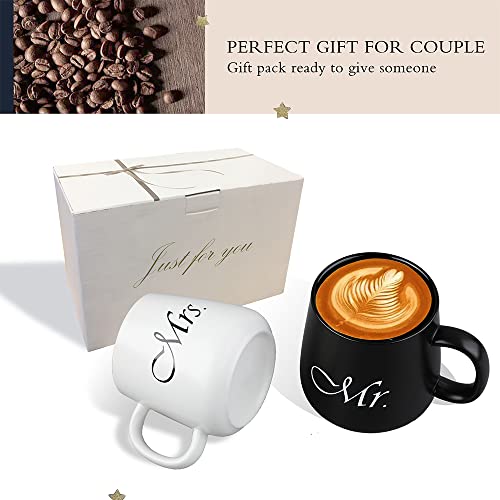 Mr and Mrs Coffee Mugs Set,Couple Gifts,Wedding Presents for Bridal Shower,Engagement Gifts for Couples, Newlyweds Gifts