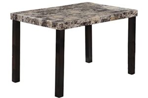 best master furniture britney laminated faux marble top transitional dining table, espresso finish