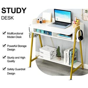 TEAMIX Desk DA80 (White + Gold)