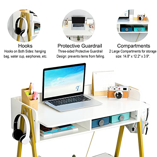 TEAMIX Desk DA80 (White + Gold)