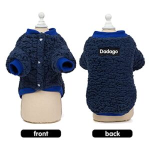 Small Dog Sweater Cat Puppy Winter Warm Coat Pet Cold Weather Cozy Fleece Clothes Cute Pullover Sweater for Small Dogs Girl Boy (Medium, Blue)