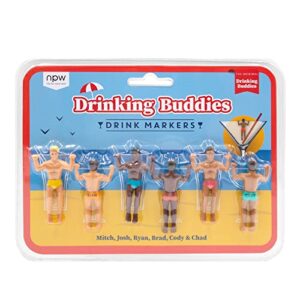drinking buddies cocktail/wine glass markers count of 6