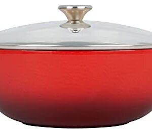 Le Creuset Enameled Cast Iron Chef's Oven with Glass Lid, 7.5 qt., Cerise