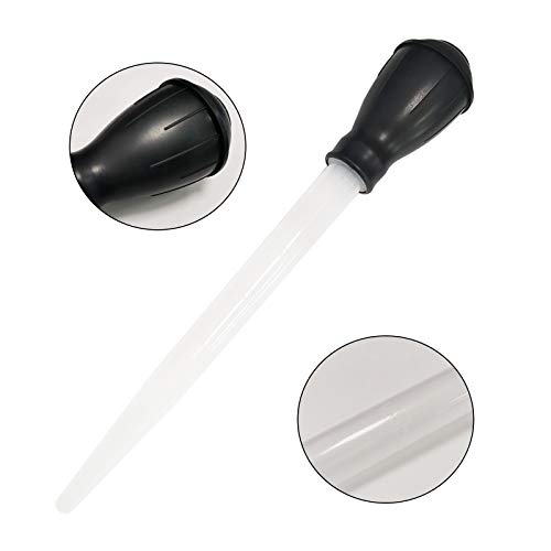 JANEMO Turkey Baster,30ML Heat Resisting Strong Suction Meat Baster,Suitable for Fish Tank Cleaning,Plant Watering,Barbecue,Roasting,Transparent