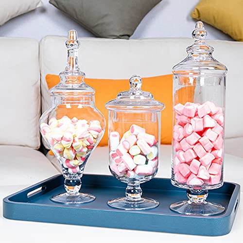 Livejun Glass Apothecary Jars Clear Elegant Storage Jar Decorative Candy Buffet Jars Wedding Candy Organizer Storage Canisters Small Home Decor 2 Pcs