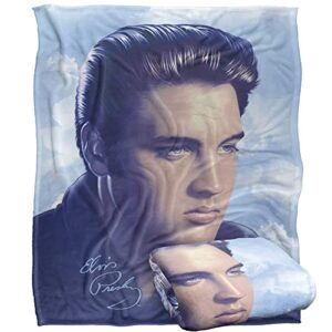 elvis presley big portrait officially licensed silky touch super soft throw blanket 50" x 60"