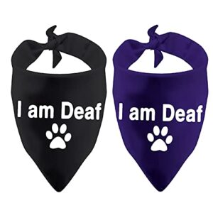 blupark funny pet dog cat bandana scarf i am deaf dog bandana handkerchief scarf tie on special needs dog (i am deaf)