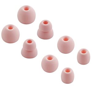 alxcd eartips silicone earbuds tips set compatible with powerbeats pro, 4 pairs s/m/l/d 4 sizes soft silicone ear buds tips ear tips, compatible with powerbeats pro pb pro 4 pairs cloud pink