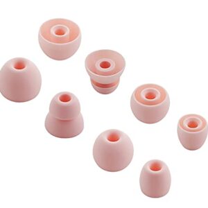 ALXCD Eartips Silicone Earbuds Tips Set Compatible with Powerbeats Pro, 4 Pairs S/M/L/D 4 Sizes Soft Silicone Ear Buds Tips Ear Tips, Compatible with Powerbeats Pro PB Pro 4 Pairs Cloud Pink