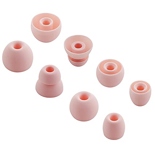 ALXCD Eartips Silicone Earbuds Tips Set Compatible with Powerbeats Pro, 4 Pairs S/M/L/D 4 Sizes Soft Silicone Ear Buds Tips Ear Tips, Compatible with Powerbeats Pro PB Pro 4 Pairs Cloud Pink