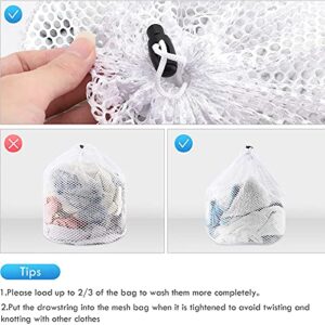 ACTTGGJ Set of 4 Heavy Duty Large ＆ Small Mesh Laundry Bags with Drawstring Mesh Wash Bags for Laundry，Durable Delicates Travel Organizer Bag for Washing Machine，Baby Washer Bag，Socks Bag (Coarse Mesh)