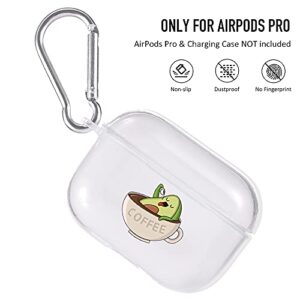 Idocolors Cartoon AirPods Case Compatible with AirPods Pro/3 for Girls Boys,Cute Creative Cases,Clear Smooth TPU Silicone Shockproof Dustproof Cover, Avocado Pattern Case with Keychain