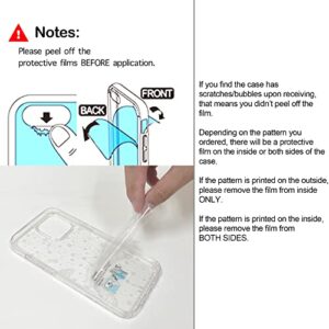 RANZ iPhone 13 Mini Case, Anti-Scratch Shockproof Series Clear Hard PC+ TPU Bumper Protective Cover Case for iPhone 13 Mini (5.4") - White Flower