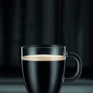 Bistro Coffee Mug Single-Wall Glasses, 12 Ounce (2-Pack), Clear