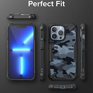 Ringke Fusion-X Compatible with iPhone 13 Pro Max Case, Camouflage Design Hard Back Heavy Duty Shockproof Advanced Protective TPU Bumper Phone Cover - Camo Black