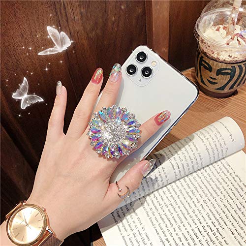 ShungFun Big Gem Rhinsstones Cell Phone Ring Stand Holder Colorful Cute Pattern Painted Rotating Metal Buckle Tablet Finger Ring Kickstand for All Phones Tablets