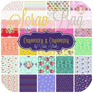 curiouser and curiouser scrap bag (approx 2 yards) by tula pink for free spirit 2 yards diy quilt fabric