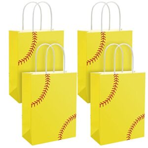 outus 18 pieces softball party treat bags softball gift bags softball goodie favor treat bags softball present bags kraft for sport birthday party decorations supplies (simple style)