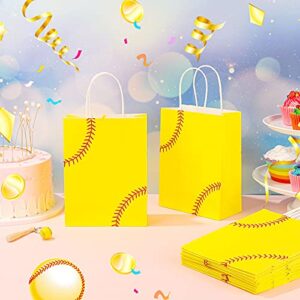 Outus 18 Pieces Softball Party Treat Bags Softball Gift Bags Softball Goodie Favor Treat Bags Softball Present Bags Kraft for Sport Birthday Party Decorations Supplies (Simple Style)