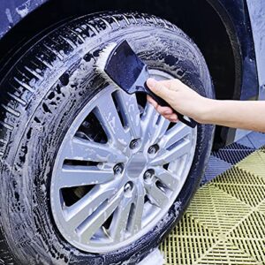 GLOSSONLY Car Tire Brush, Car Detailing Wheel Cleaning Brush, Wheel & Rim Brush for Car Rim, Easy Scrubbing for Car, Truck, SUV & Motorcycle