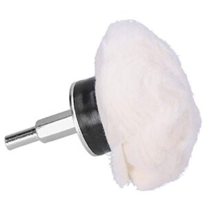 white cloth polishing wheel, mushroom type polishing buffing wheel with handle cotton polished grinding tools for drill buffer attachment(75mm)