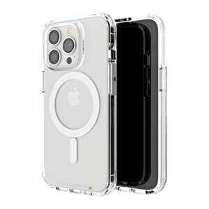 zagg gear4 crystal palace snap case for apple iphone 13 pro max - crystal clear impact protection with magsafe compatibility - clear